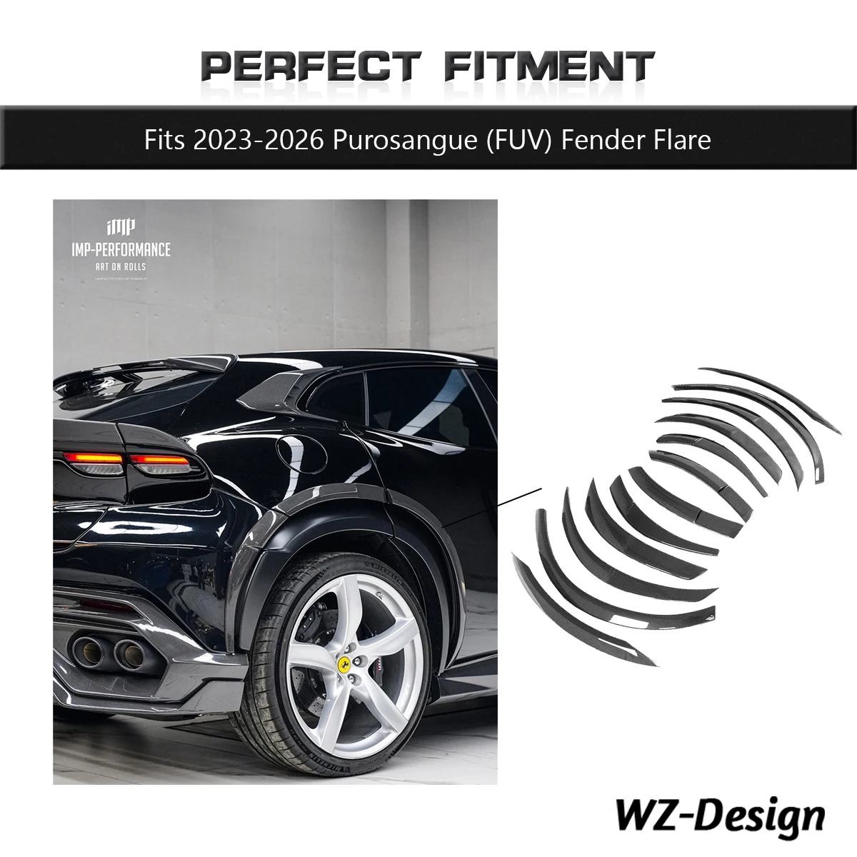 

Carbon Fiber OEM Styling Fender Flare Fit For 2023-2026 Purosangue FUV Wheel Fender Flares Racing Style Aero Parts