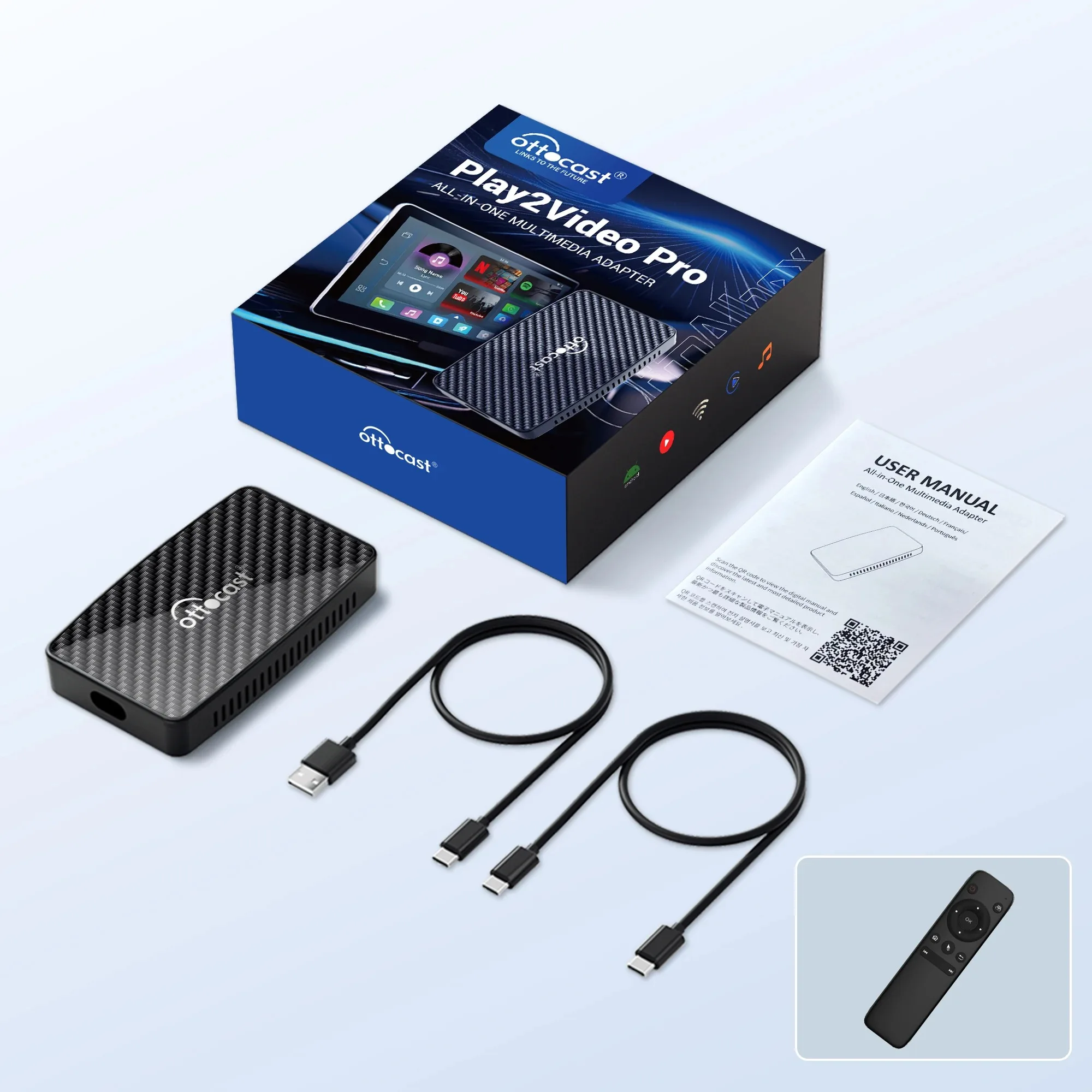 OTTOCAST Play2Video PRO CarPlay Adapter for iPhone & Android
