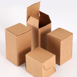 50pcs DIY Kraft Packaging Boxes White Paper Cardboard Box for Packing DIY Candy Handmade Soap Gift Boxes Height 3cm-13cm