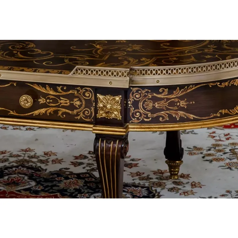 Old-fashioned Double Bucket Tea Table with Copper Lace or Chinese Classical Coffee Table Desk