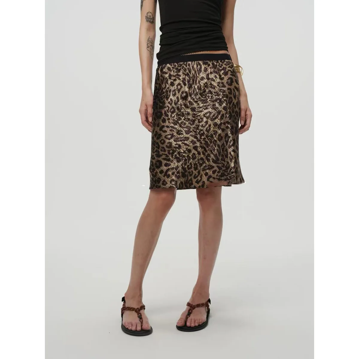 24 early autumn new leopard print skirt  women skirt  y2k