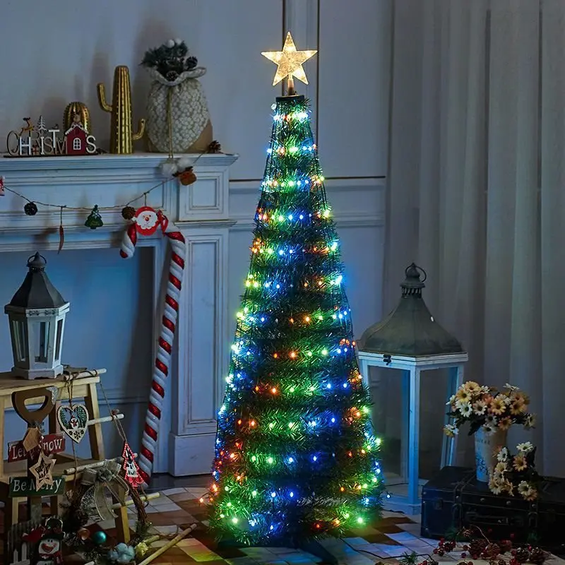 LED Christmas tree decoration with colorful fairy lights Smart DIY RGB patterns Controlled by an application for remote control