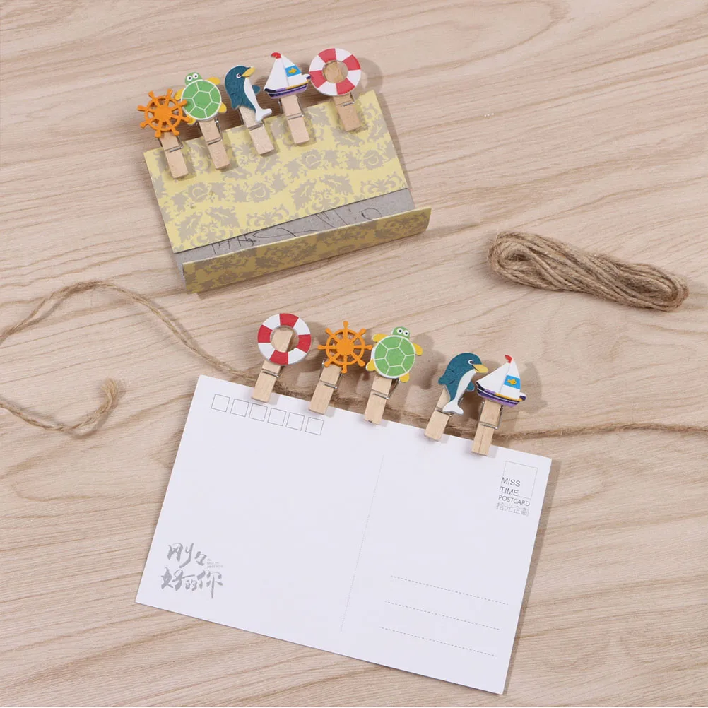 

50Pcs Natural Wooden Photo Clips Photo Hanging Clips for Cards Crafts Home Office Party Decoration Postcards Clip