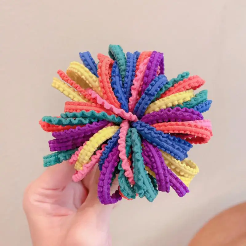 50/100pcs/lot Hair Bands Girl Candy Color Elastic Rubber Hair Ties Child Baby Scrunchie Hair Ropes Ponytail Hold Headband