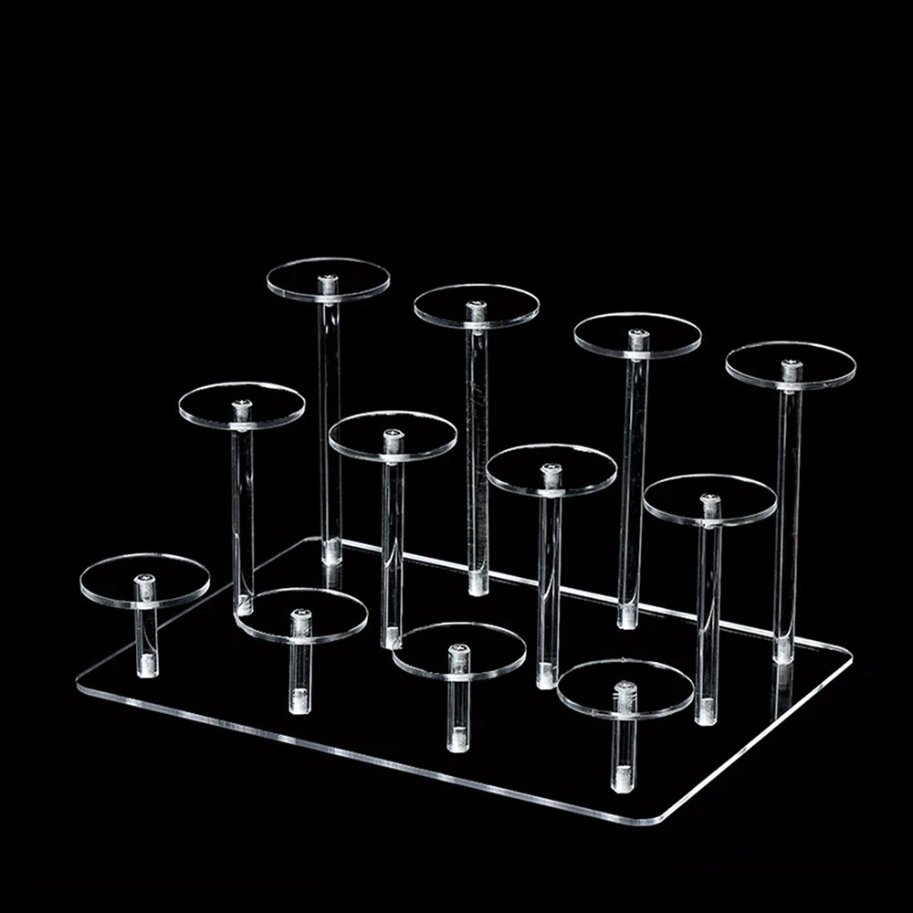 

12 Tier Acrylic Display Stand Clear Riser Rack Organizer for Cupcake Doll Figure Storage Shelf Jewelry Cosmetics Display Stand