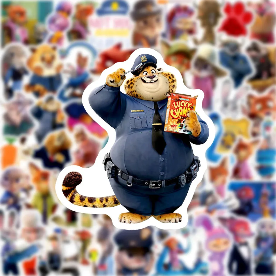 55PCS Cartoon Animazione Zootopia 2 Carino Divertente Graffiti Adesivo FAI DA TE Tazza di Acqua Armadio Scrivania Del Computer Scatola di Cancelleria Decalcomania Giocattolo
