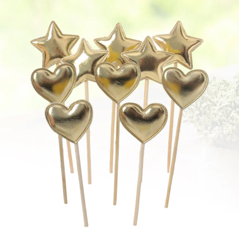 

50 Pcs Heart Cake Toppers Eco Friendly Food Fruit Picks Birthday Party Favors Dessert Decor Baby Shower Wedding Anniversary