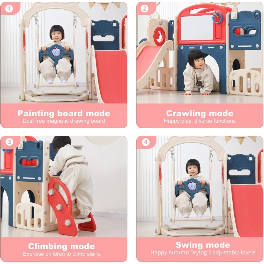 Set da gioco per bambini all'aperto 12 in 1 con altalena Parco giochi per bambini al coperto per 13 anni Set altalena e scivolo durevole ed ecologico