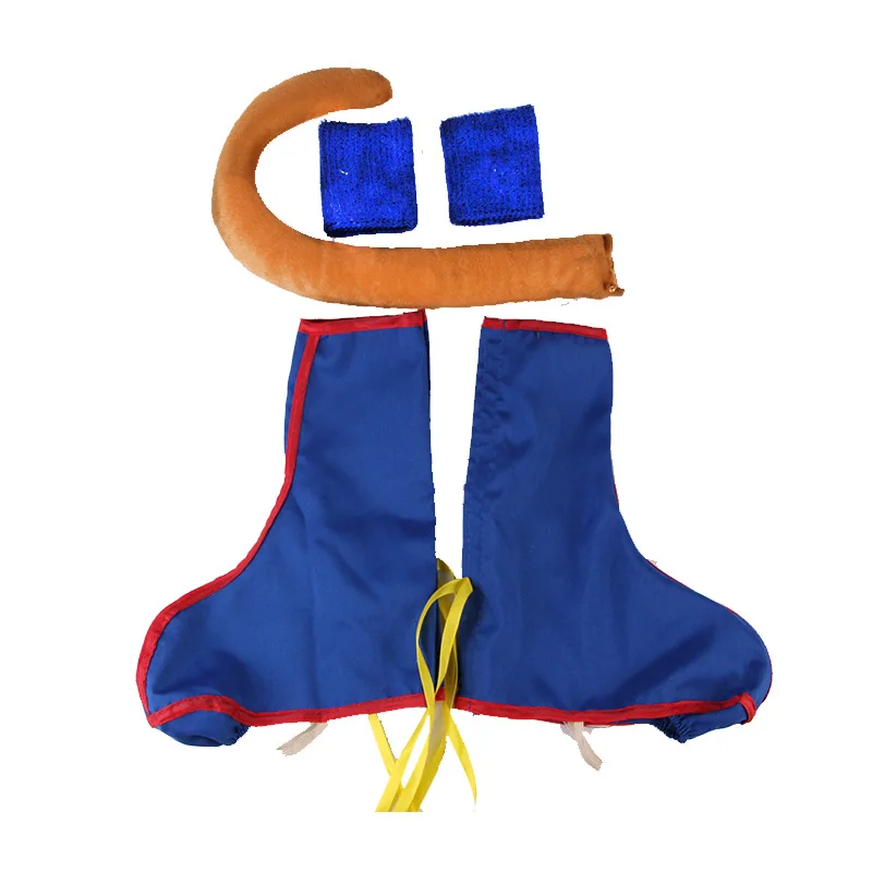 Хэллоуин Гоку Костюмы для взрослых и детей Сон Гоку Гуй Карнавал Аниме Косплей Праздничный костюм Хвост Запястье Парик Синее Золото Детское платье