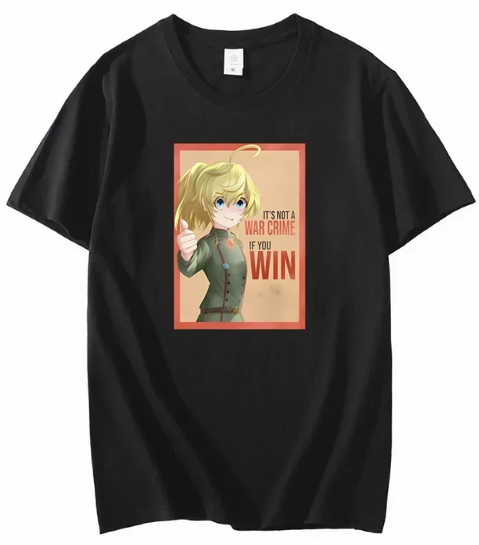 

Amazing anime T-shirt printed with Saga of Tanya the Evil logo, high quality and fitted breathable top tee