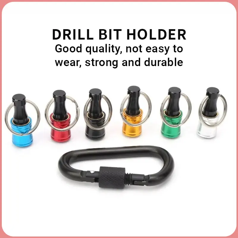 1/6Pcs Color Key Chain Quick-Change Extension Rod 1/4 Hexagon Handle Changeover Rod Screwdriver Quick-Release Sleeve Tool Set