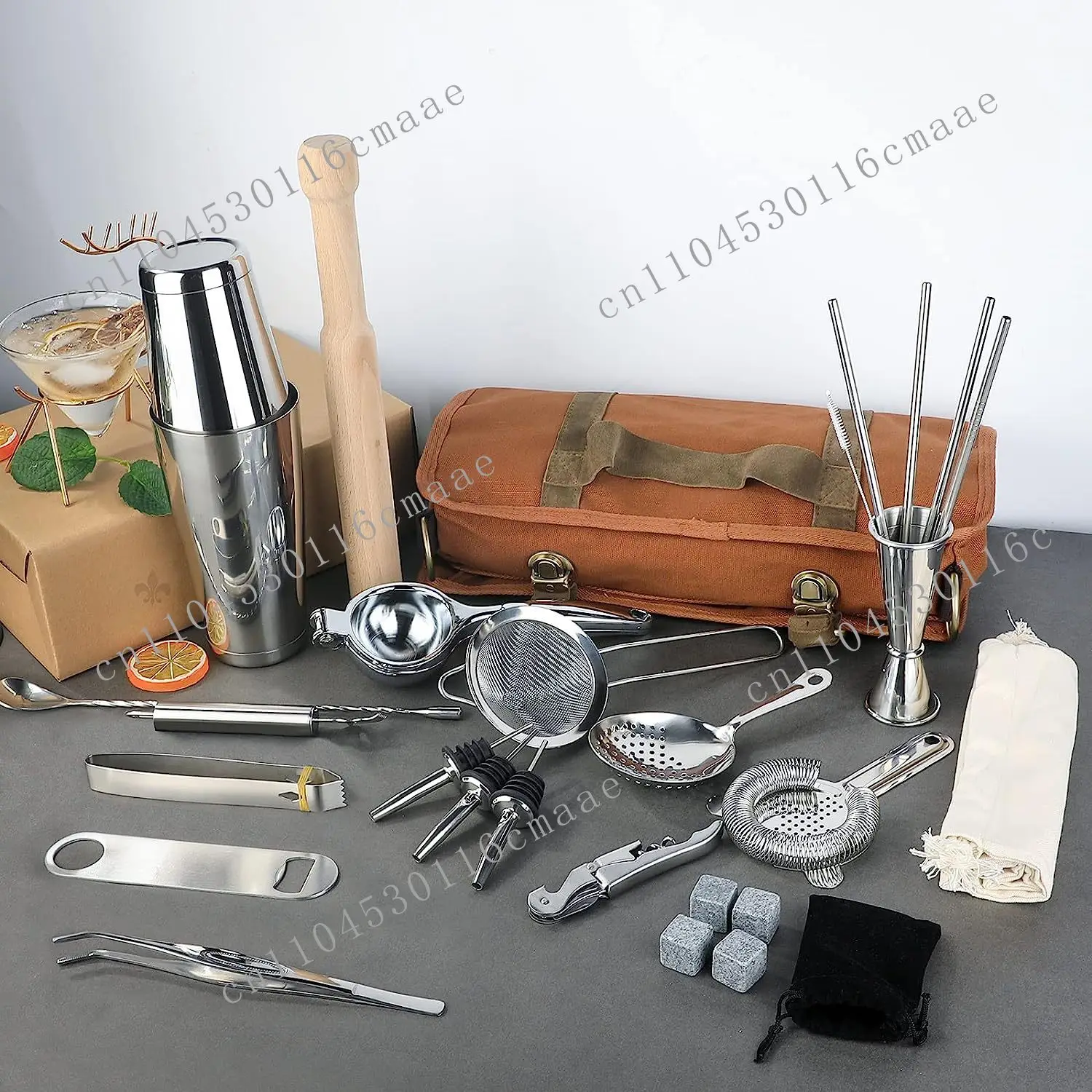 One shoulder bartending utensil storage bag canvas bartending tool storage bag is multifunctional and portable