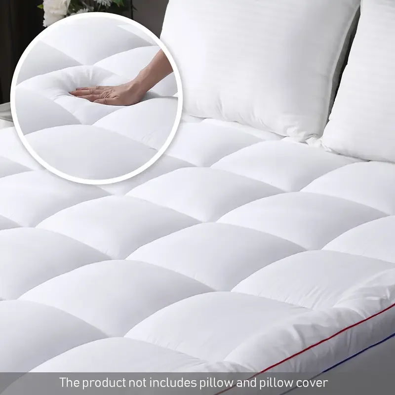 Cooling Mattress Topper , Extra Thick Mattress Pad Pillow Top Mattress Cover Quilted Fitted Mattress Protector