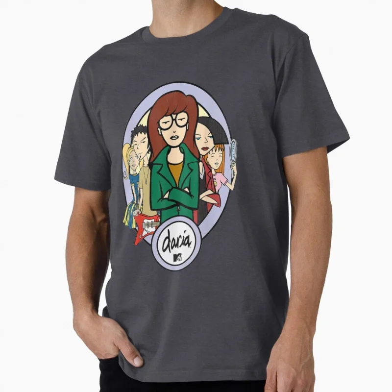 داريا 90s الحنين الكرتون ريترو مريض حزين العالم البرامج التلفزيونية هدية تي شيرت للرجل بلايز كبيرة الحجم S-6XL 100% القطن طباعة الملابس