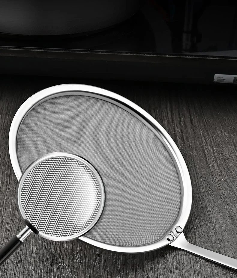Filter Scoop Edelstahl Fettskimmer Löffel Feinmaschiges Sieb Lebensmittelsieb mit Griff Küche Ölskimmer Sieb – Detail 8