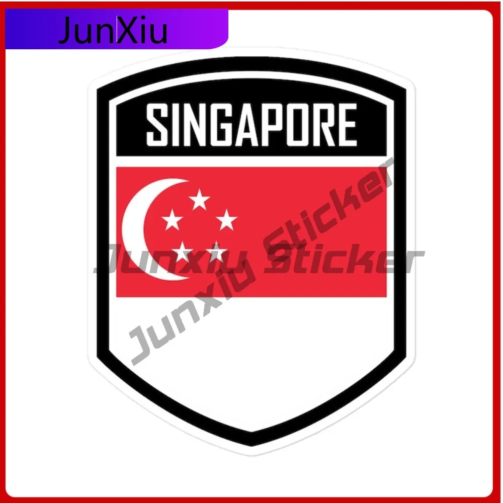 

Singapore Flag Emblem Trendy Creative Premium Stickers Waterproof Vinyl Decal Protective Cover and Sunproof PVC