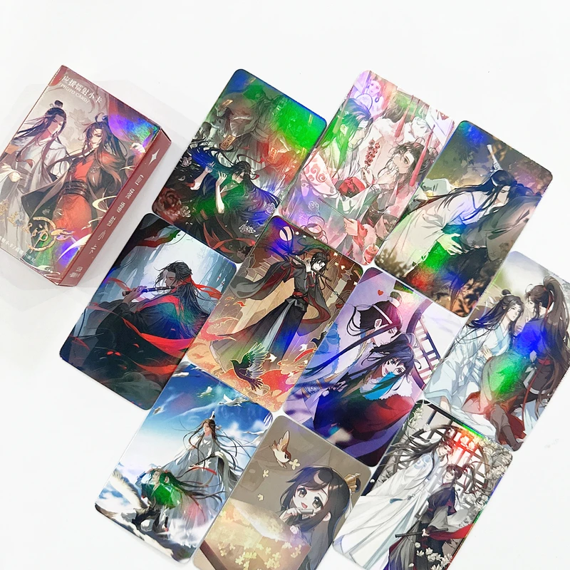 55pcs Mo Dao Zu Shi Grandmaster of Demonic Cultivation Laser Lomo Card Wei Wuxian,Lan Wangji Mini Postcard Photo Cards Fans Gift