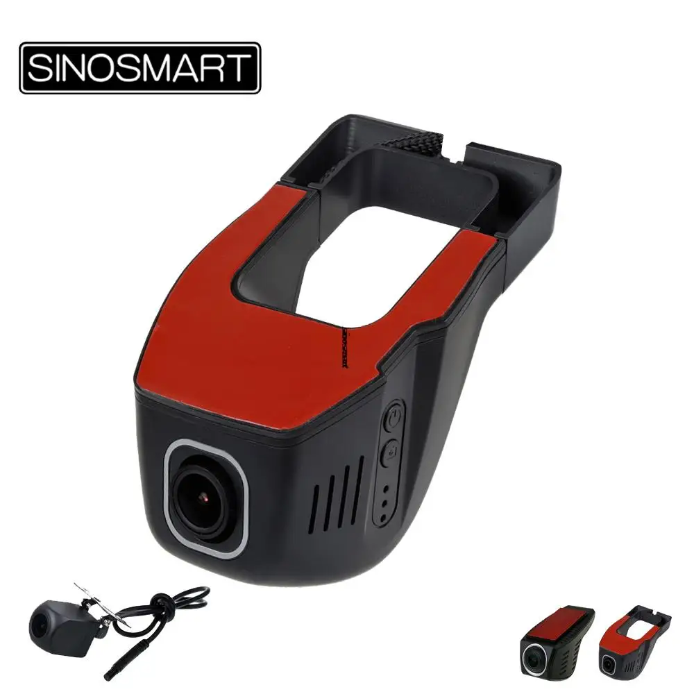 

SINOSMART Novatek SONY IMX307 1080P Универсальный Wifi DVR для Toyota/Chevrolet/Ford/Nissan/Hyundai регулируемый угол управления с помощью приложения