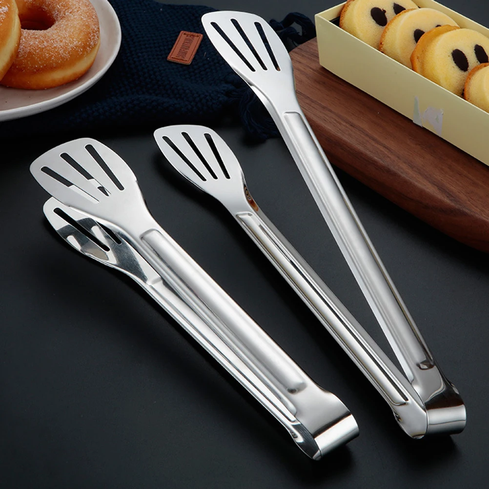 

Stainless Steel Food Tongs 12 Inch Bbq Kitchen Utensil Lightweight Compact For Steak Pizza Bread Serving Buffet Bar Restaurant