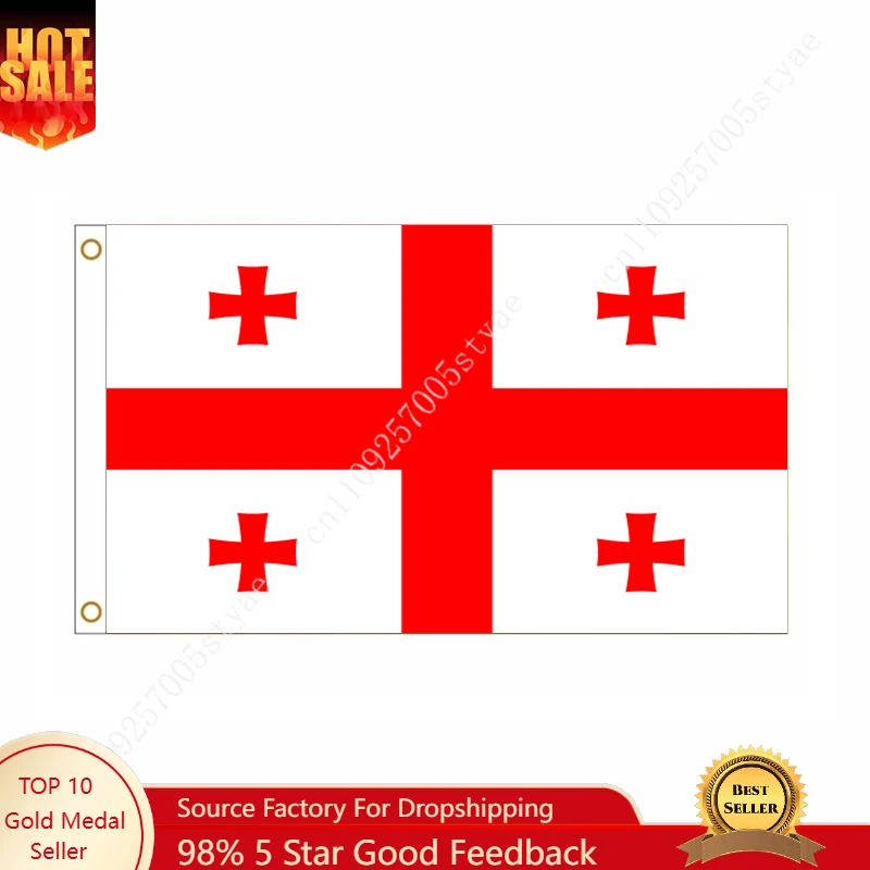 

Georgia Flag Hanging Polyester Geo Ge Georgia flag Indoor Outdoor Home Decoration Banner