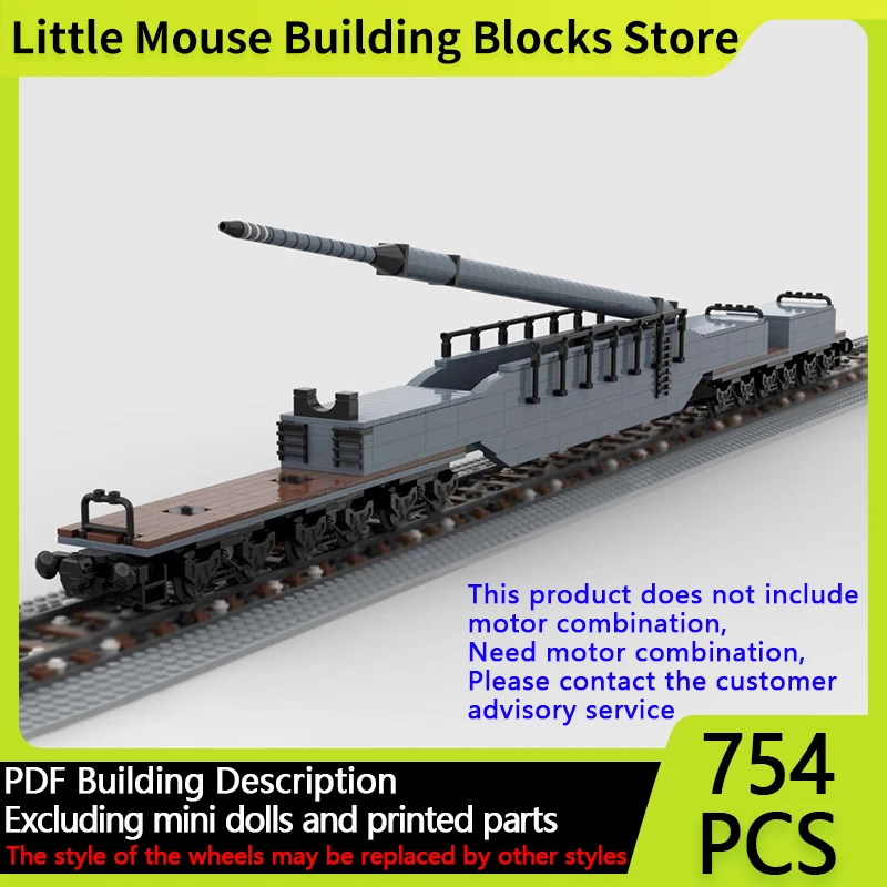 

City Car Model MOC Building Bricks WWII Heavy Cannon Wagon Modular Technology Gifts Holiday Assemble Children Toys Suit