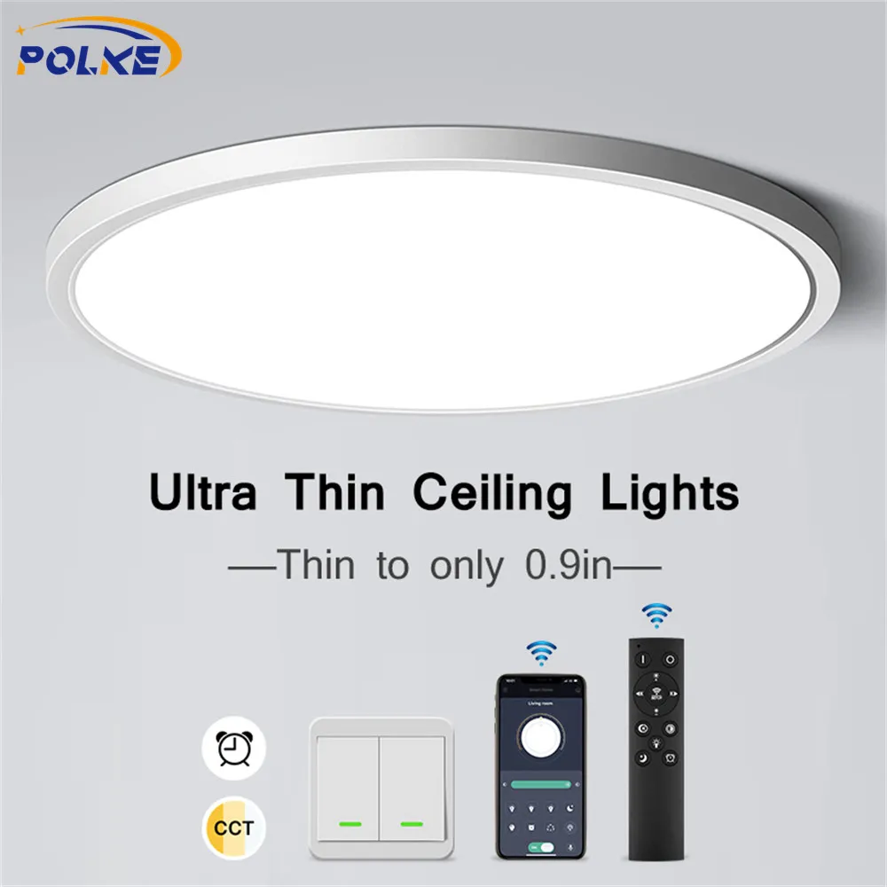 

Ultra-thin LED Ceiling Lamp 24W 28W 38W 48W Dimmable Indoor Lighting AC 110V 220V for Living Room Bedroom Balcony Corridor