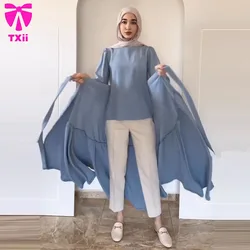 Women's Middle Eastern Muslim fashion long sleeved lace up skirt autumn and winter two-piece solid color minimalist set