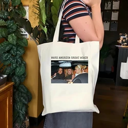 Rendi l'america di nuovo grande borsa tote moda donna borsa di tela per ragazze medie Britney Spears Paris Hilton Fun borsa a tracolla Casual