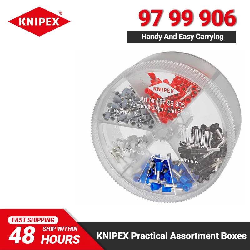 KNIPEX Assortment Boxes Cold Pressing Bare Terminal Suit With Insulating Wire Ferrules 9799905 9799906 9799907 9799910 9799911