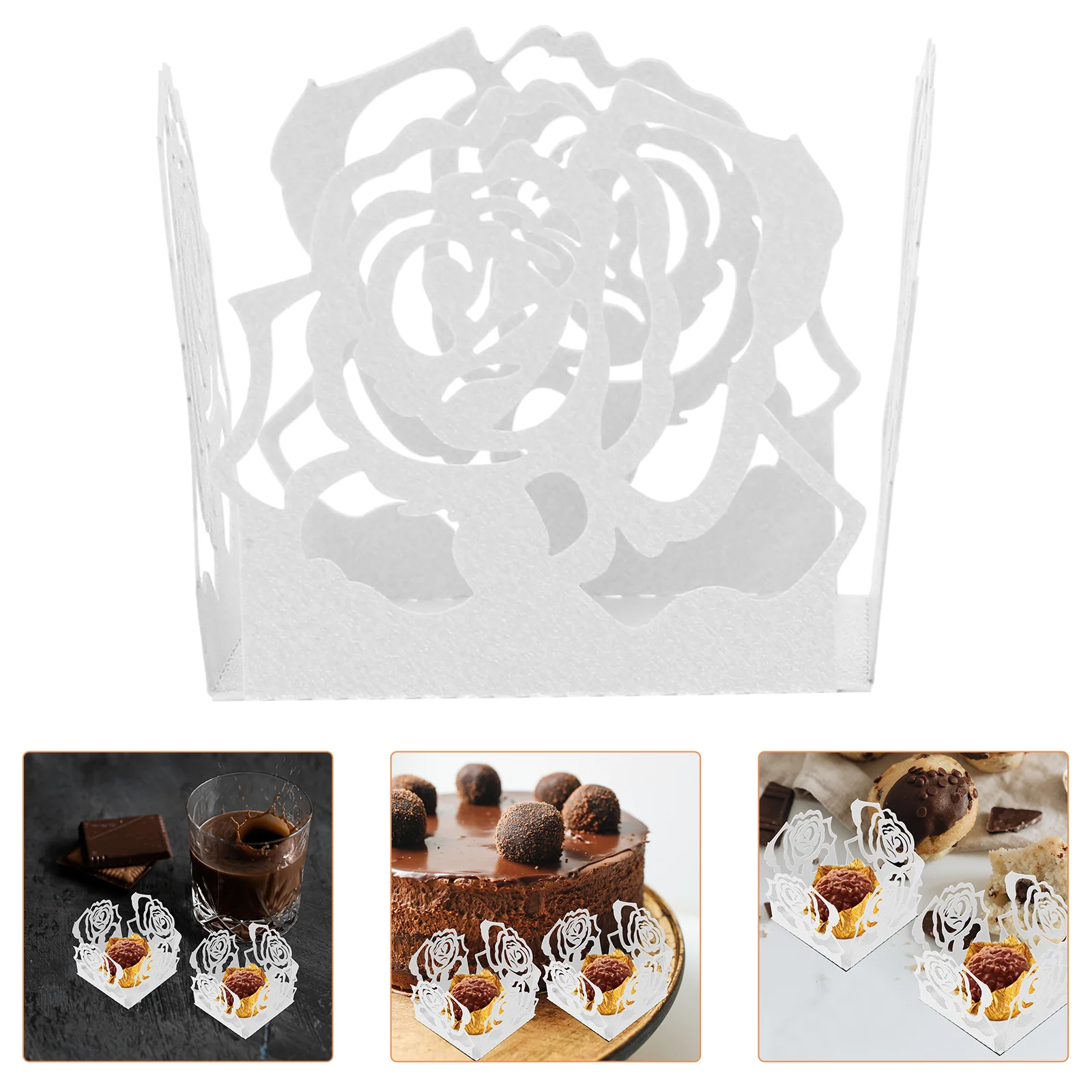 

50 Pcs Cake Chocolate Tray Truffle Cups Baking Paper Table Centerpieces For Party