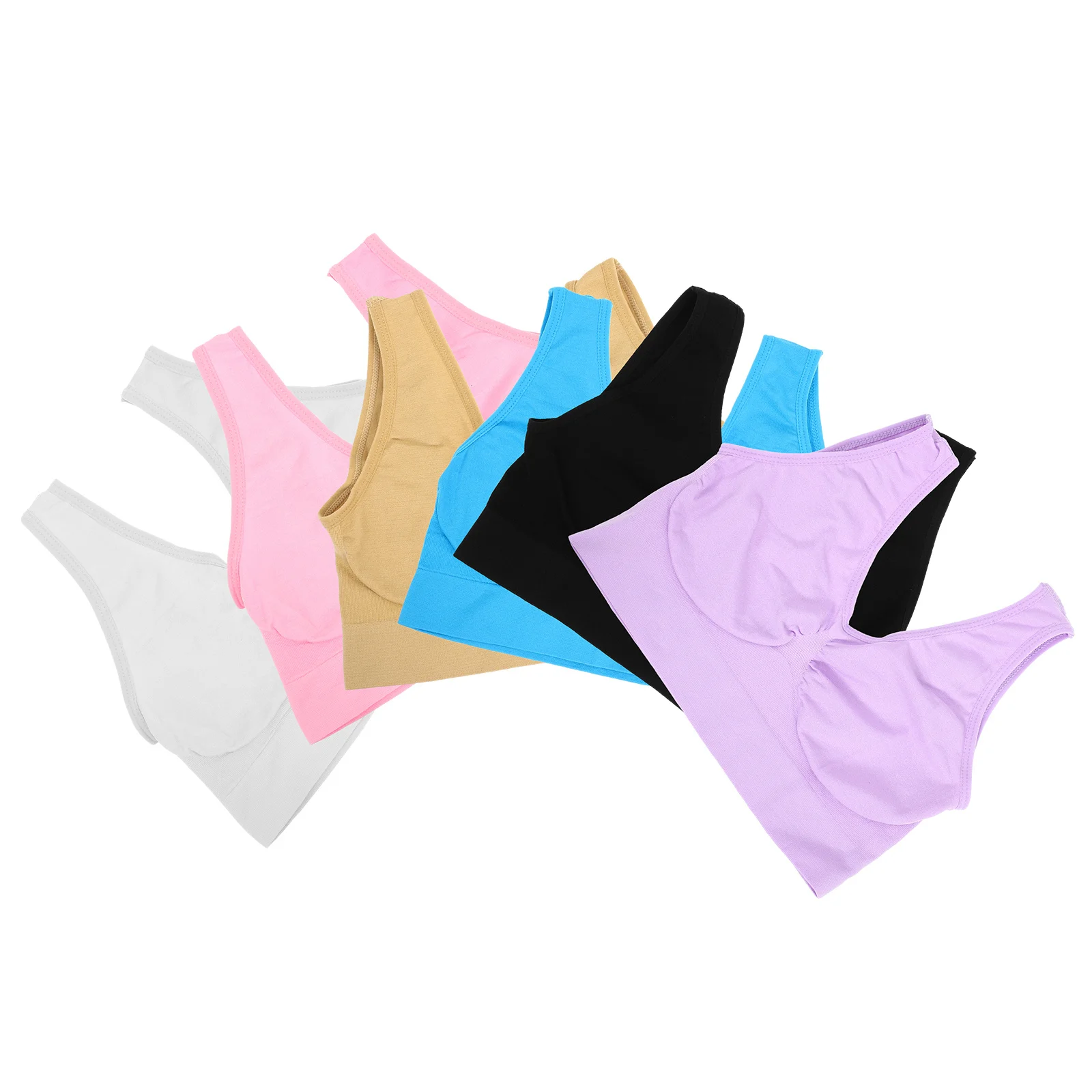 

6Pcs Sports Bra Elastic Seamless Breathable Sweat-Absorbent Workout Fitness Bra Yoga Running Underwear Women Sports Bras Vest