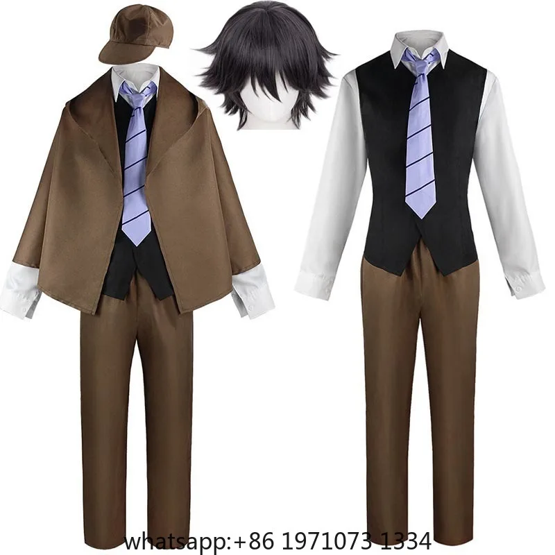 Edogawa Ranpo cosplay Costume Detective Uniform Suit Edogawa Rampo Outfits  with Hat for Halloween Comic Con