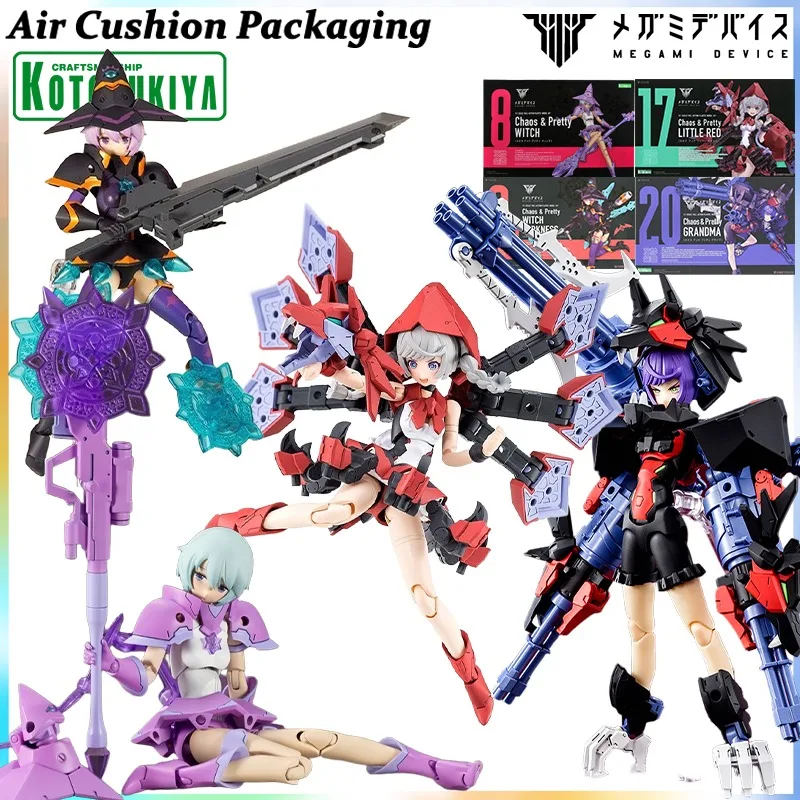 

Оригинальные фигурки Kotobukiya серии MEGAMI DEVICE: Chaos & Pretty Witch, Darkness Grandma, Little Red Magical Girl — модели игрушек