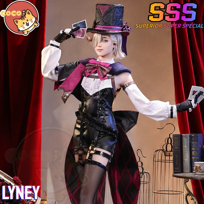 Lyney Cosplay Costume Genshin Lyney Costume Game Genshin Magician Cosplay Costume Lyney Cosplay Wig CoCos-SSS