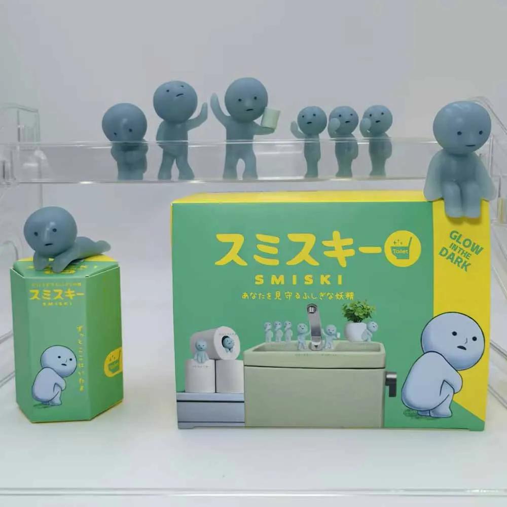 

SMISKI Blind Box Toilet Series Glow in The Dark Noctilucent Blue Mystery Action Figure Doll Collectible Toy Gift for Kids Fans
