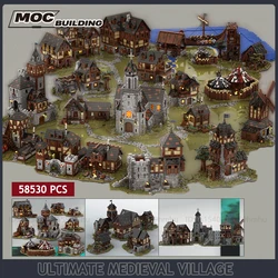 UCS Castle Architecture MOC Building Block Ultimate Medieval Village Model Technology Bricks Collection Street View Toys Gifts