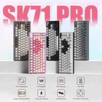 Womier SK71 Pro Tri-Mode Mechanical Keyboard Gasket 75% VIA Aluminum Keyboard Hot-Swap RGB Backlit Gamer Keyboard for Win Mac PC