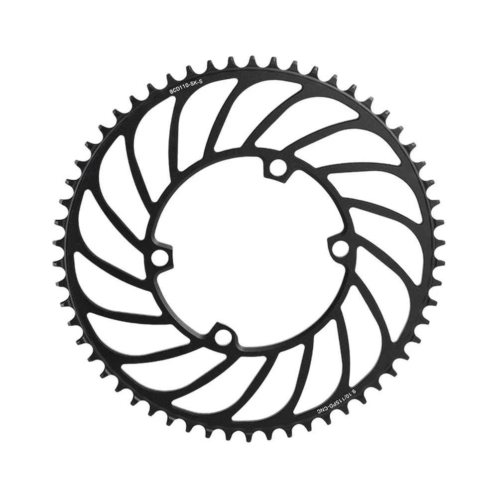 110BCD 4-Arm Narrow Wide Chainring 46T-58T Black CNC Aluminum Alloy Single Chain For Ring For Road Folding Bike Crankset Parts