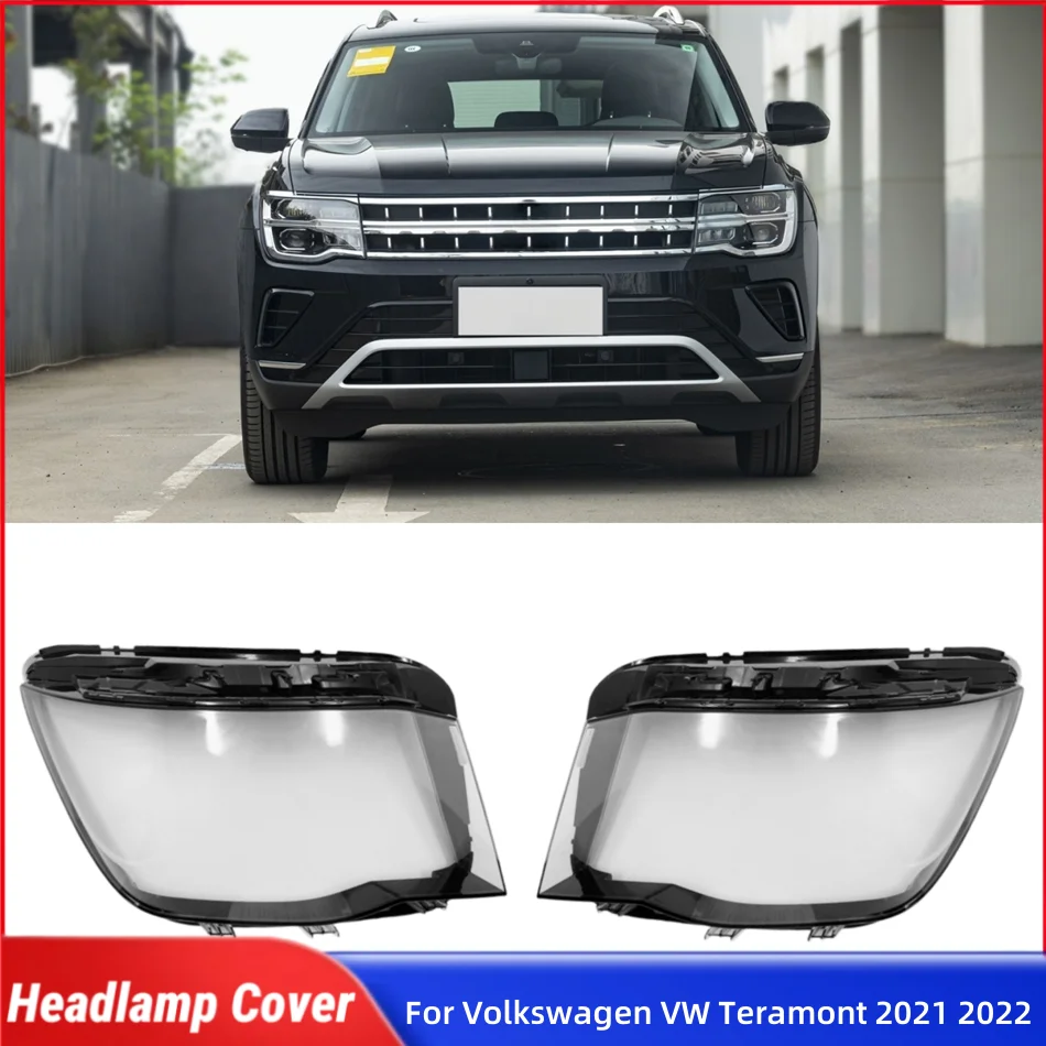 

For Volkswagen VW Teramont 2021 2022 Auto Accessory Lampshade Headlights Lens Car Front Headlight Lens Cover Lights Shell