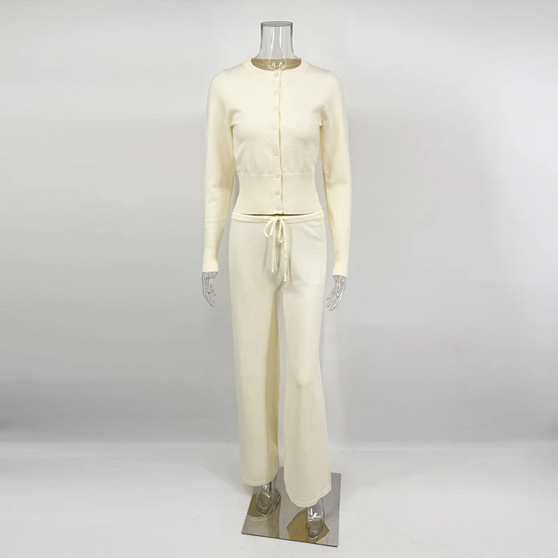 Women's Fall Winter Knitted Cardigan & Trousers Set