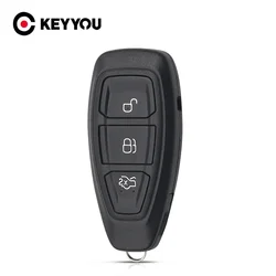 KEYYOU 3 Buttons Car Remote Smart Key Case For Ford Focus C-Max Mondeo Kuga Fiesta Focus Titanium FOB Keys Shell Replacement