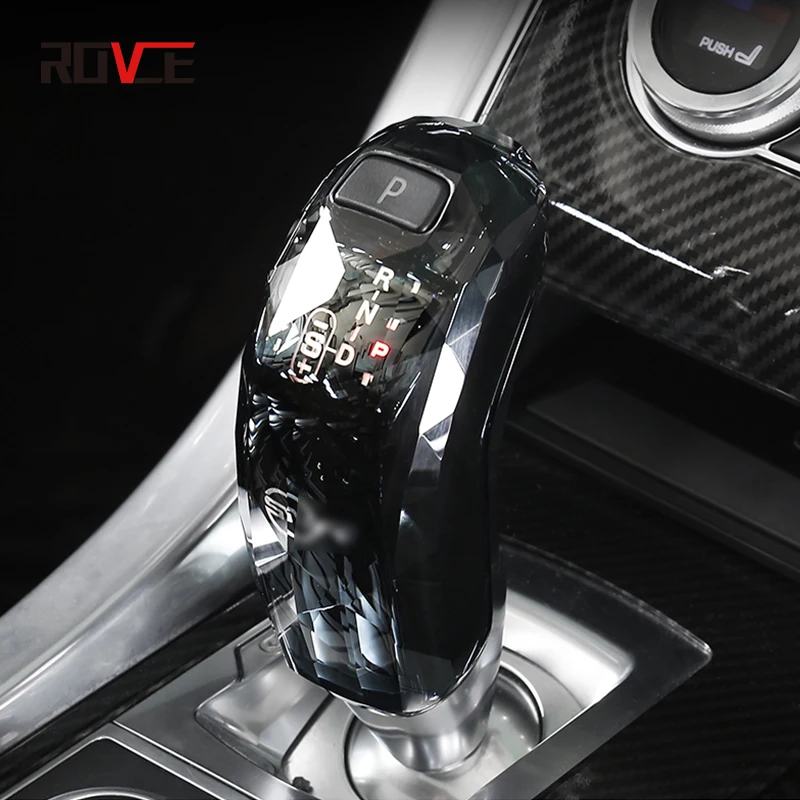 ROVCE Crystal Gear Shift Knob Shifter Lever For Land Rover Range Rover Sport/Evoque/Discovery/Jaguar XEL 2014-2022 Shift Handle