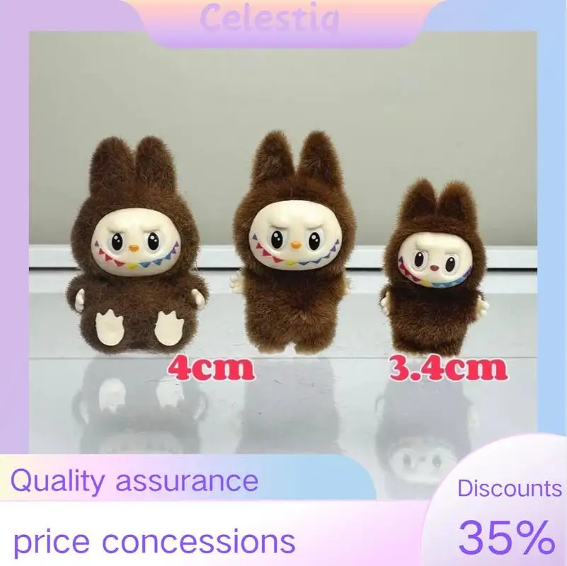 4cm Mini Labubu Hidden Version Cute Exquisite Flocking Toy Standing And Sitting Posture Doll Toy Diy Accessories  Keychain Gift