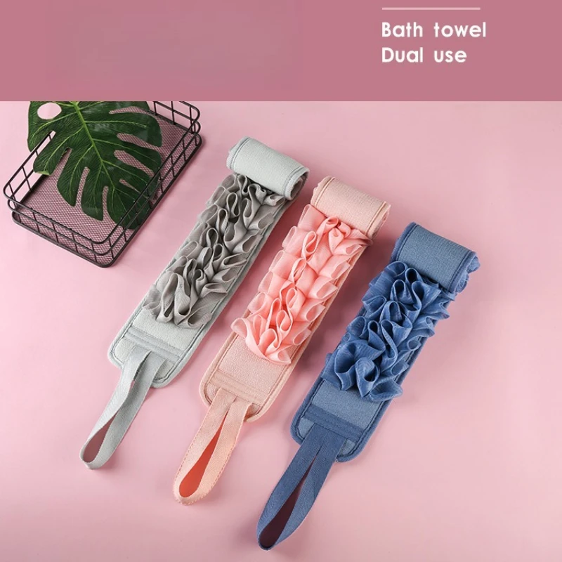 1pc 2-in-1 Skin-Friendly Shower Double-Sided Exfoliating Towel, Double-Sided Spa Scrubbing Towel, Dead Skin Removal