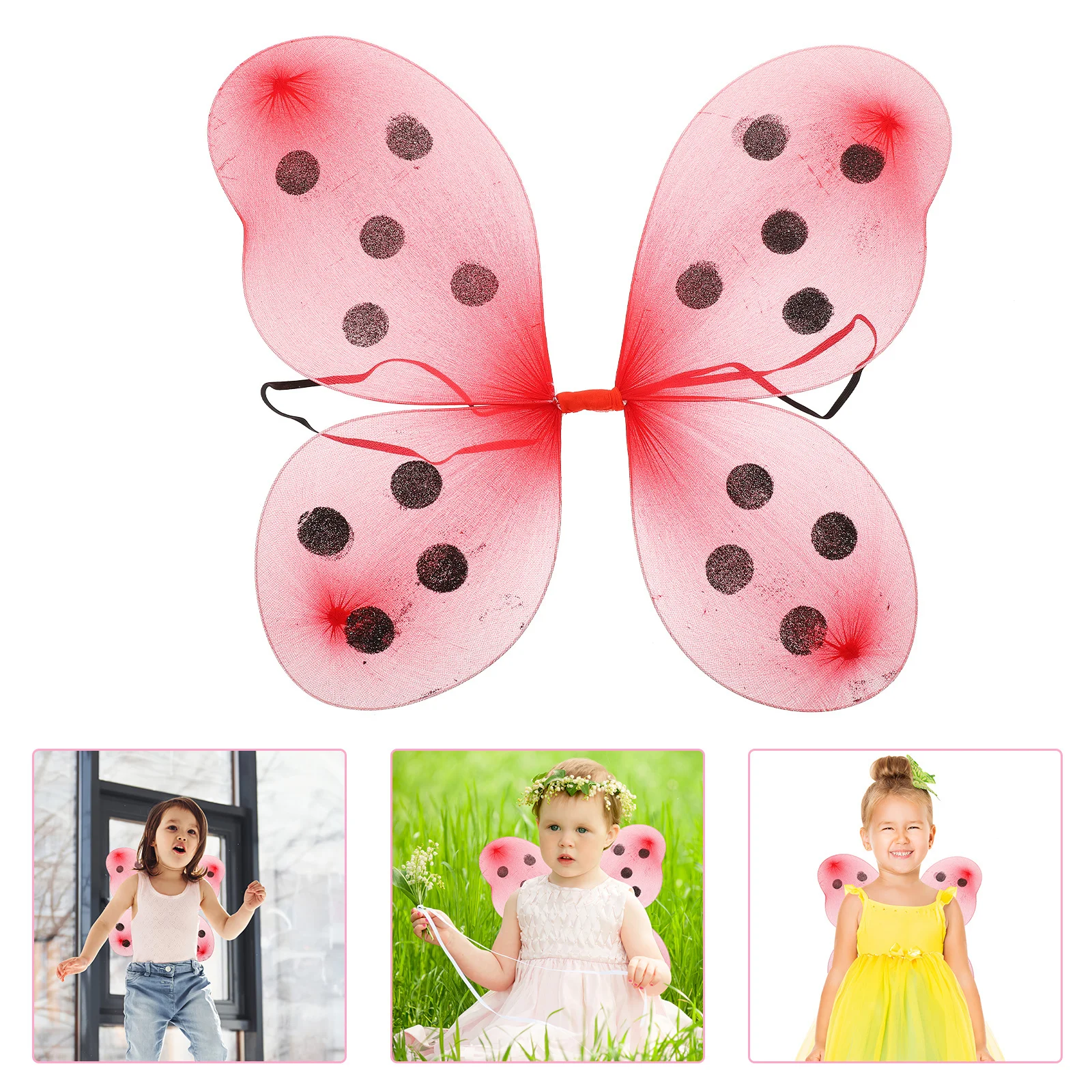 Ladybug Wings Cosplay Prop Lightweight Comfortable Premium Material for Girls Dress Up Performance Party Ladybug Costume Wing