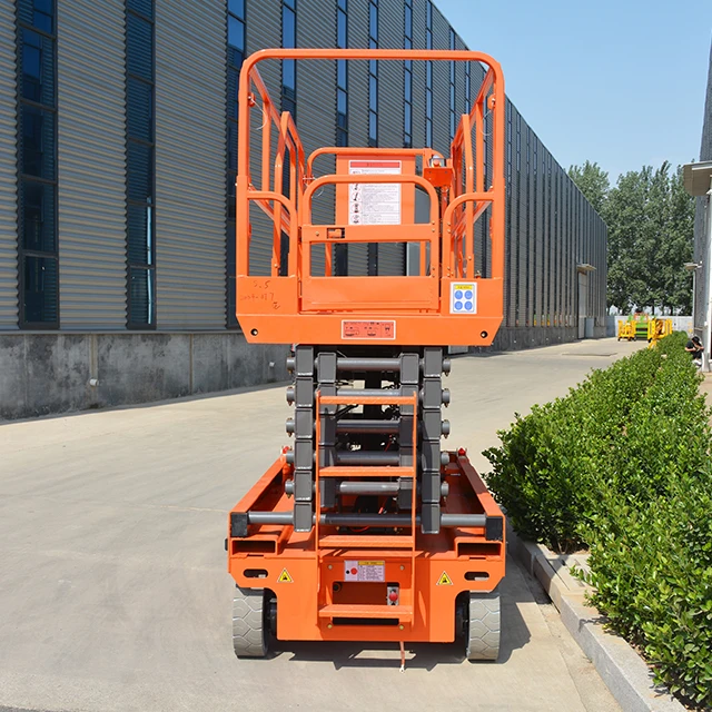 Self-propelled Scissor Lift 14m Lifting Height Hydraulic Aerial Work Platform DC Power