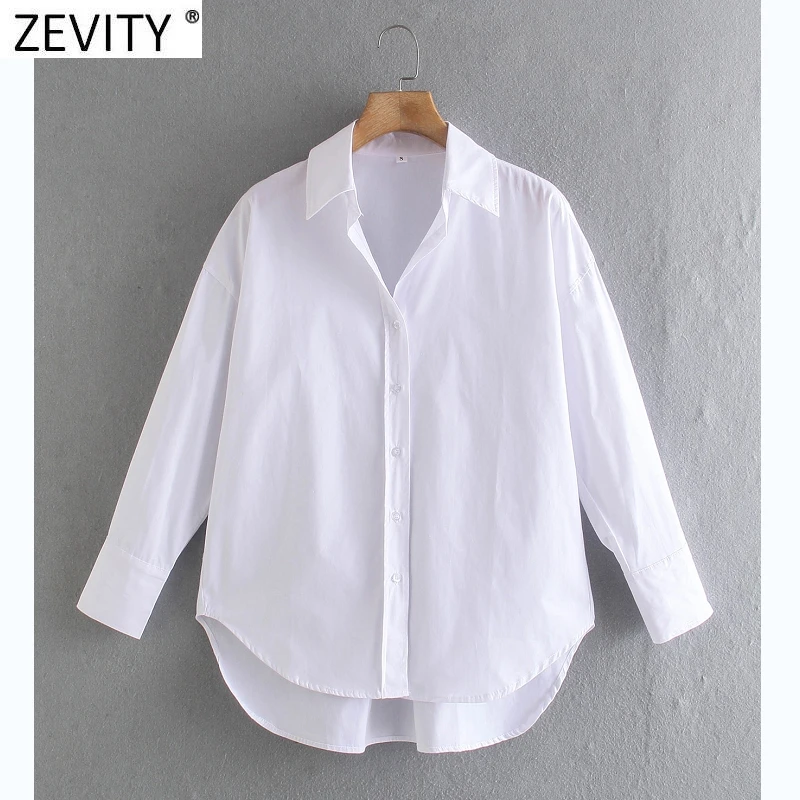 Zevity-camisas ajustadas de popelina para mujer, Blusa de manga larga para oficina, Tops elegantes, Color caramelo, LS9405