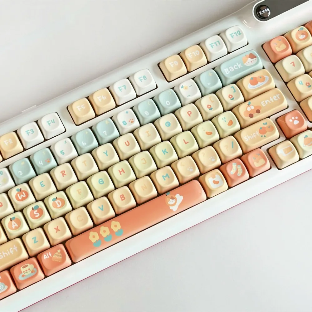 131 keys, orange soda MOA keycap for Cherry MX 61 68 104 108 mechanical keyboard