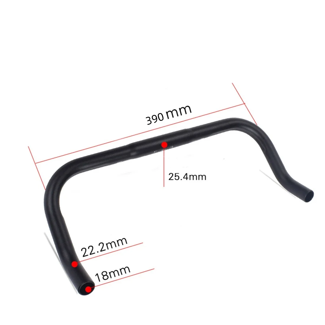 1 Pc Road Bike Bicycle Bullhorn Handlebar Bend Bar 25.4*390mm Aluminum Alloy Bicycle Horn Handle Bend Handle Components Parts