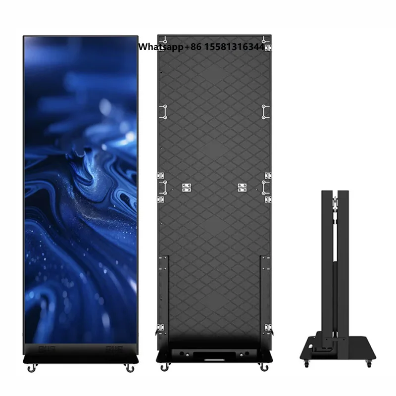 P1.86 P2 P2.5 Portable hd Movable Led Poster Screen Foldable Double-sided Outdoor Indoor Smart Led Poster Display